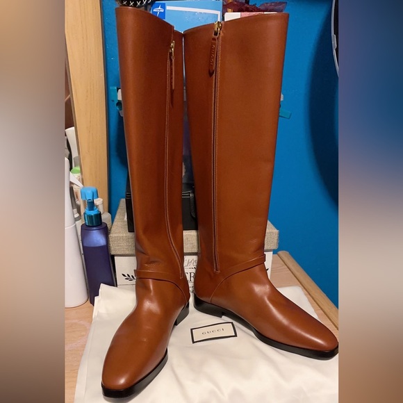 Gucci boots brown color size 37 1/2 new - Picture 1 of 2